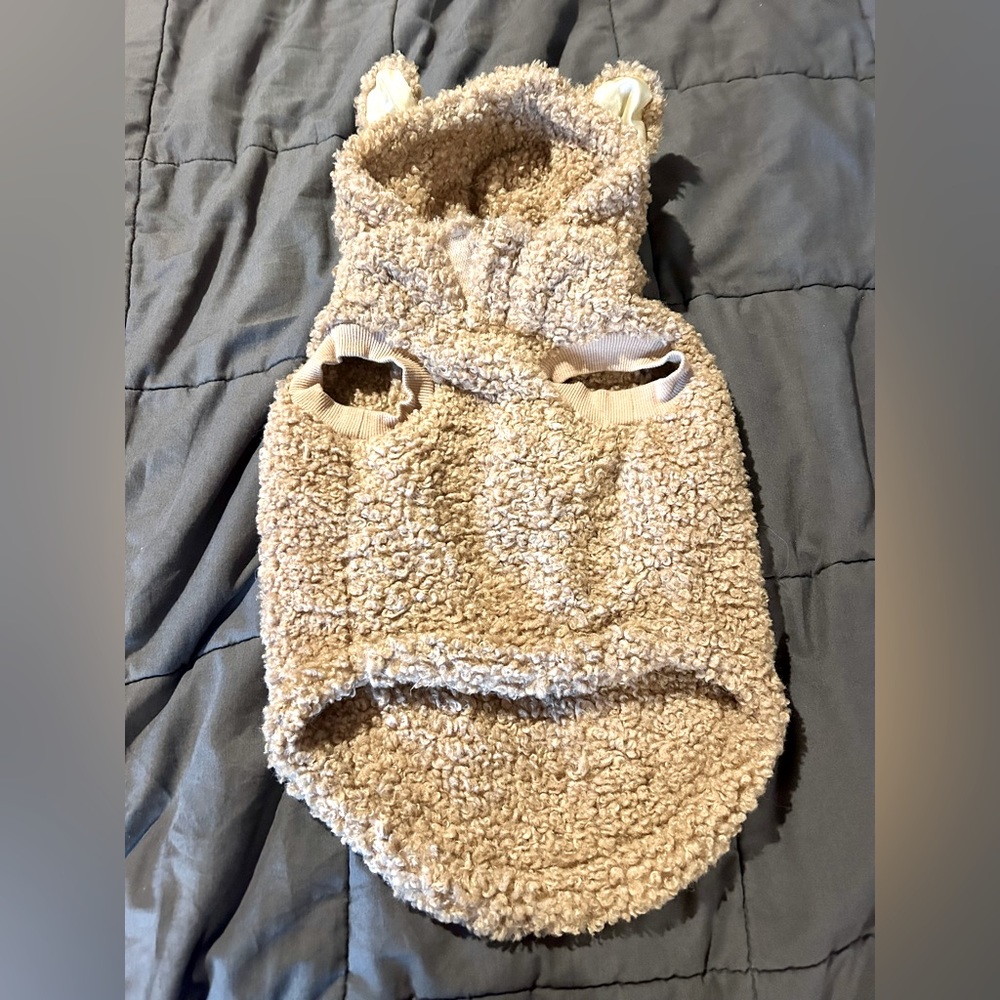 Sherpa Dog Sweatshirt with little ears For small dog 12 pounds